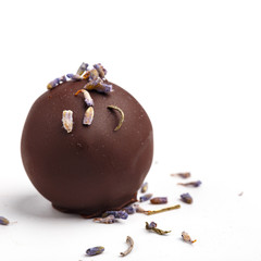 Fine handmade chocolates. Isolated on white background