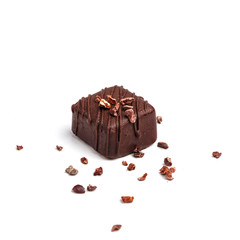 Fine handmade chocolates. Isolated on white background