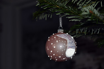 Beautiful Christmas balls on the Christmas tree