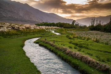 Sunset View in Wakhan Corridor in Afghanistan