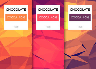 Chocolate bar packaging template design. Chocolate branding product pattern. Vector luxury design package