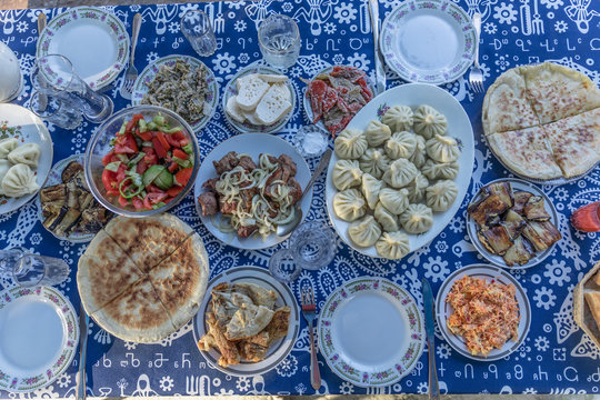 Typical Georgian Caucasus Feast