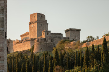 Fortress walls in Assisi, Italy