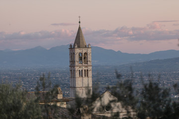 Top of the church and countryside views from Assisi