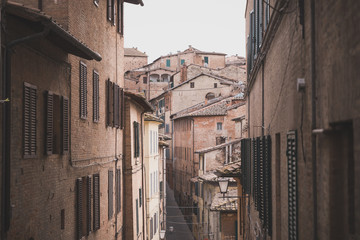 City Street in the Tuscan Village of Siena
