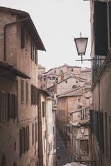Quaint street in the beautiful village of Siena