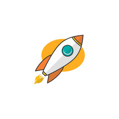 rocket ship launch space travel theme vector
