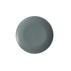 Gray plate isolated on white background with clipping path