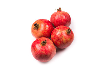 Sweet pomegranate isolated on white background.