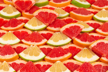 Pomelo and grapefruit slices background.