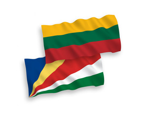 Flags of Lithuania and Seychelles on a white background