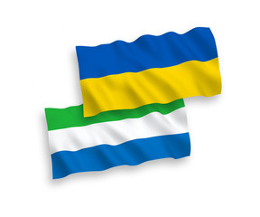 Flags of Sierra Leone and Ukraine on a white background