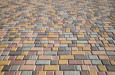 Background of multicolored paving tiles