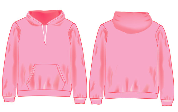 Pink Hoodie Isolated On White Background	