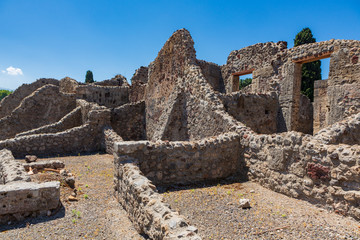 Pompeii, an ancient Roman city near modern Naples in the Campania region of Italy, that was buried...