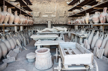 Pompeii, an ancient Roman city near modern Naples in the Campania region of Italy, that was buried...