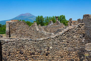 Pompeii, an ancient Roman city near modern Naples in the Campania region of Italy, that was buried...