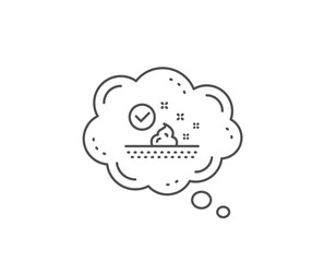 Skin care line icon. Chat bubble design. Moisture cream sign. Cosmetic lotion symbol. Outline concept. Thin line skin care icon. Vector