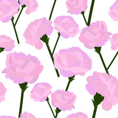 Seamless pattern with carnation flowers