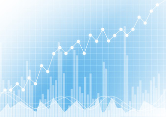 Vector : Increase business graph on blue background