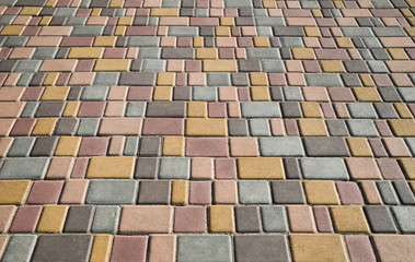 Background of multicolored paving slabs