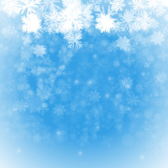 Vector : White snowflakes on blue background