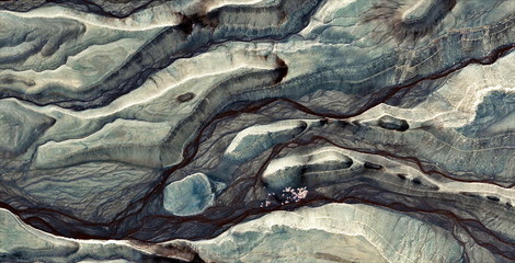 the traces of time,  abstract photography of the deserts of Africa from the air, aerial view of...