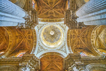 The inner dome of Holy Saviour Cathedral, Jerez, Spain