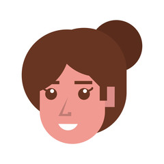 head woman face character icon