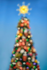 Defocused Blur Christmas Tree Bokeh Abstract Background