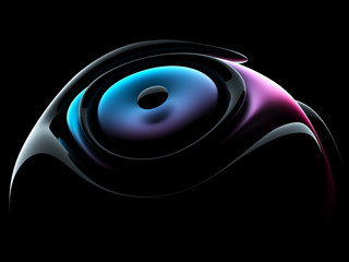3d render of abstract art 3d background with part of 3d ball in organic curve round smooth and soft...