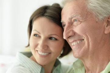 Close up portrait of father and daughter portrait close up