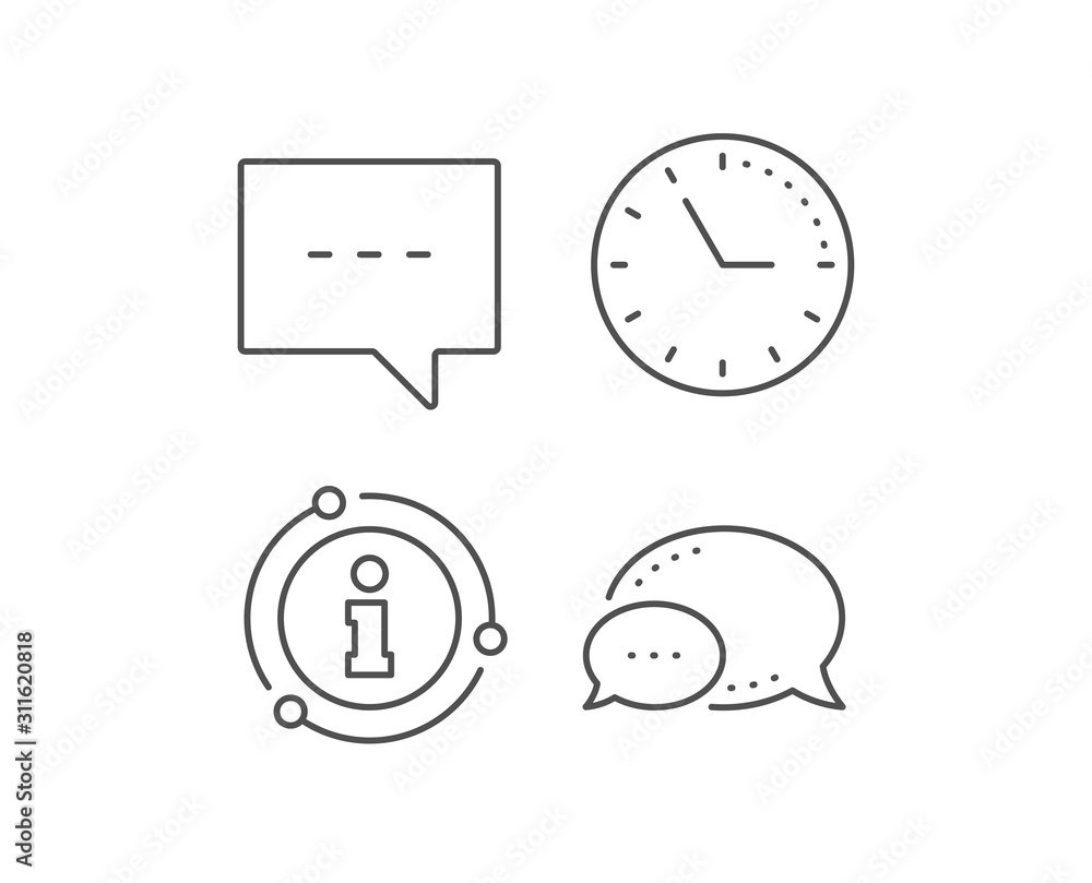 Poster chat line icon. chat bubble, info sign elements. speech bubble sign. communication or comment symbol