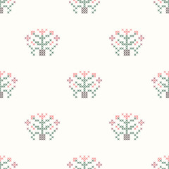 Seamless embroidery flowers