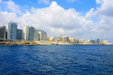 Fototapeta na wymiar Sliema skyline, Malta