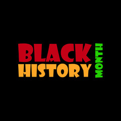 Black History Month celebrated in United States, Canada and Great Britain. Vector illustration design isolated on black background