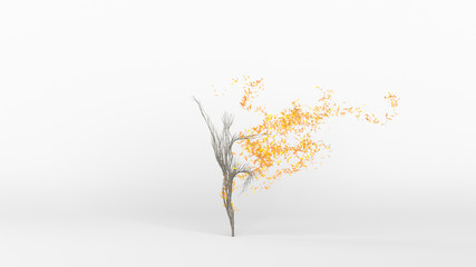 Growing Tree in a shape of a Human. Eco Concept. 3D rendering.