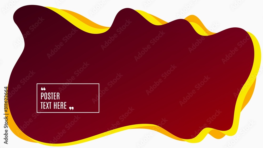 Poster blurred background. geometric liquid shape. abstract red gradient design. dynamic shape background. 