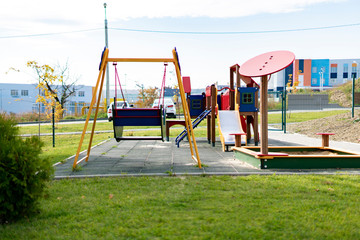 the children playground the townhouse apartment yard, preschool recreation