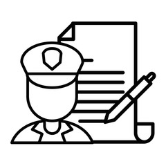 postman worker with paper document and pen