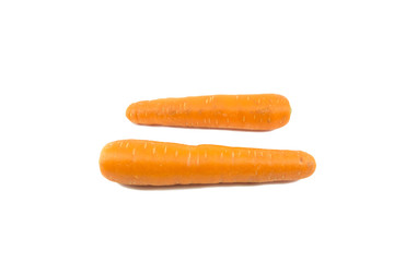 Fresh carrot isolated on white background.