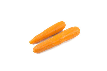 Fresh carrot isolated on white background.