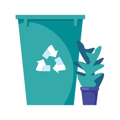 recycle bin pot isolated icon