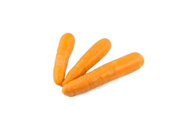 Fresh carrot isolated on white background.