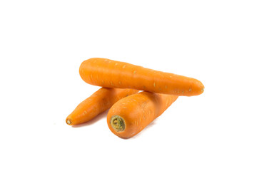 Fresh carrot isolated on white background.