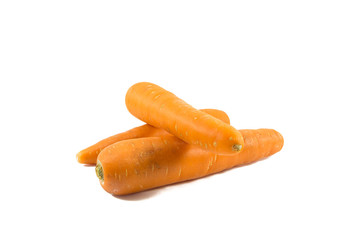 Fresh carrot isolated on white background.