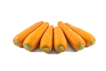 Fresh carrot isolated on white background.