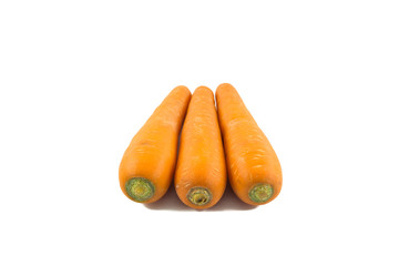 Fresh carrot isolated on white background.