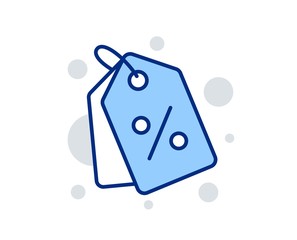 Shopping tags line icon. Special offer sign. Discount coupons symbol. Linear design sign. Colorful discount tags icon. Vector