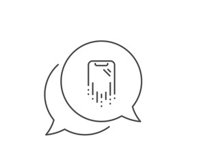 Smartphone recovery line icon. Chat bubble design. Phone backup sign. Mobile device symbol. Outline concept. Thin line smartphone recovery icon. Vector